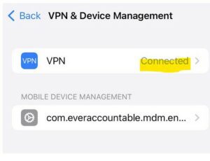 VPN screenshot iOS Users Guide to Ever Accountable